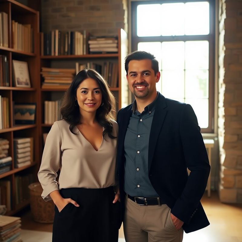 Two Swiftylumen wedding design professionals in a warm Toronto studio