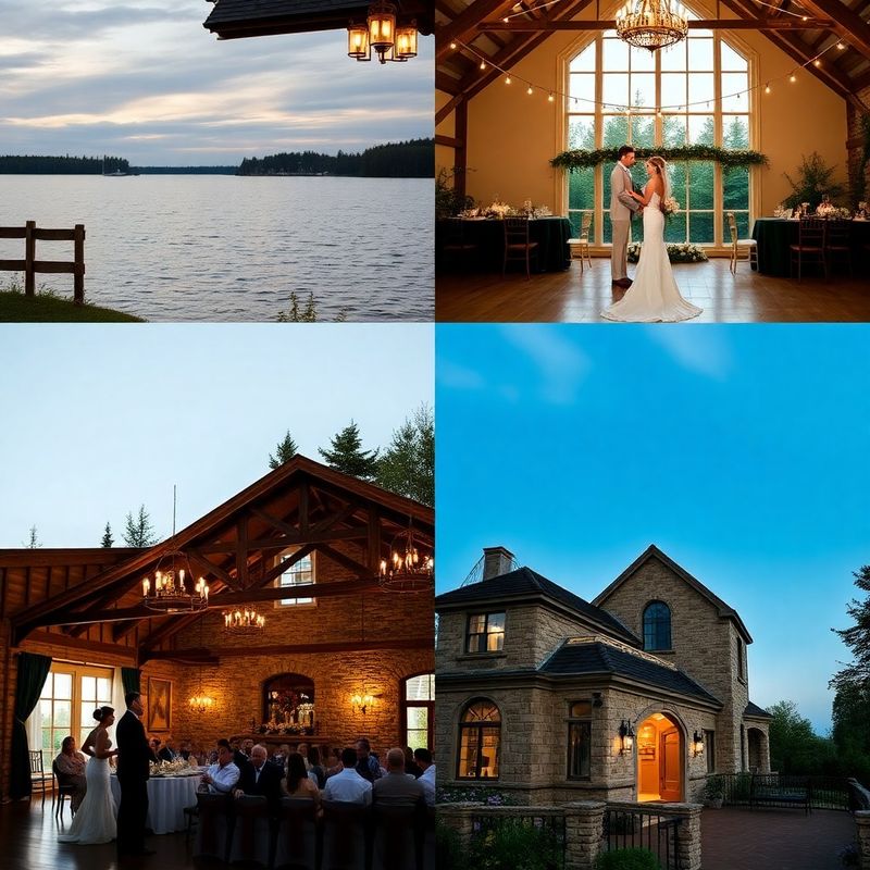 Collage of four distinct Ontario wedding celebrations with amber-gold light quality